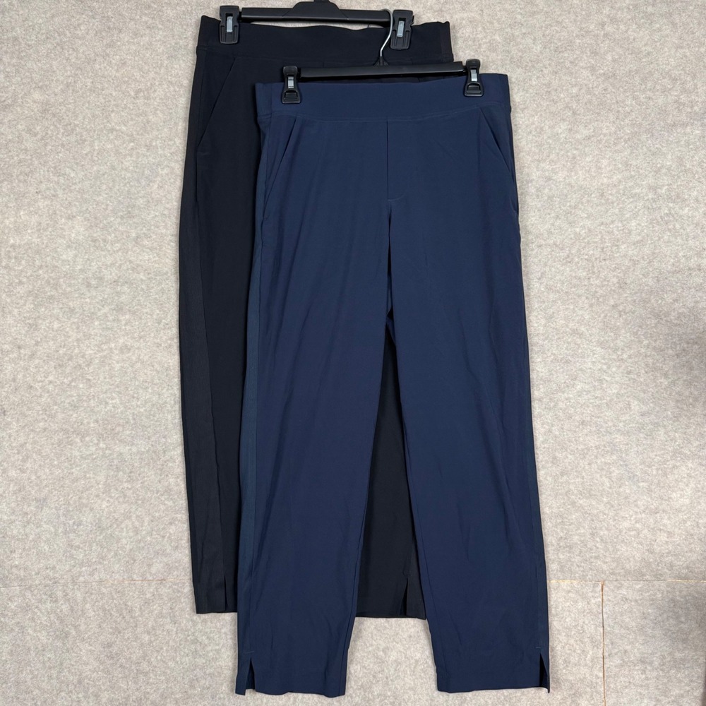 Lot of 2 Athleta Brooklyn Ankle Pants 6P Tapered Navy Black Gorpcore Athleisure